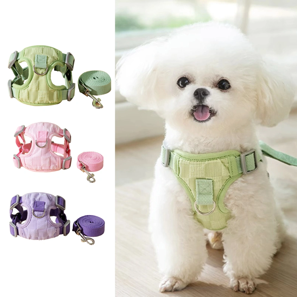 Adjustable Vest Dog Harness Set Lightweight Breathable Comfortable Pet Harness Set for Walks Picnics 