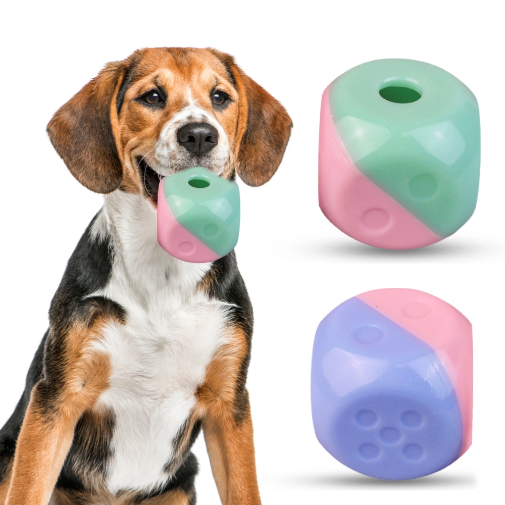 Pet Leaking Food Ball Durable Bite Resistant Dice Shape Interactive Dog Treat Dispenser Toy Pet Supplies