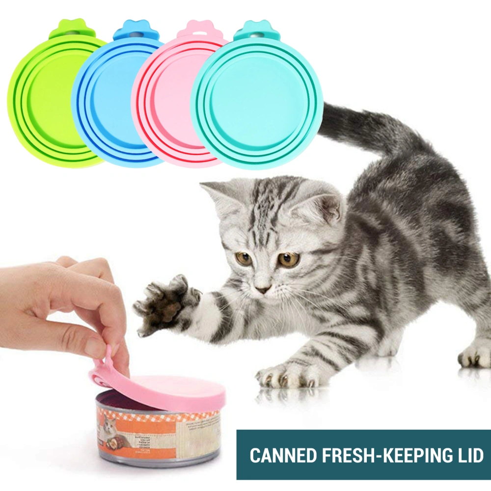 Pet Can Lid Universal Silicone Pet Food Can Covers Good Sealing Leak-proof Easy to Clean Cat Can Tops for Pet Food Storage