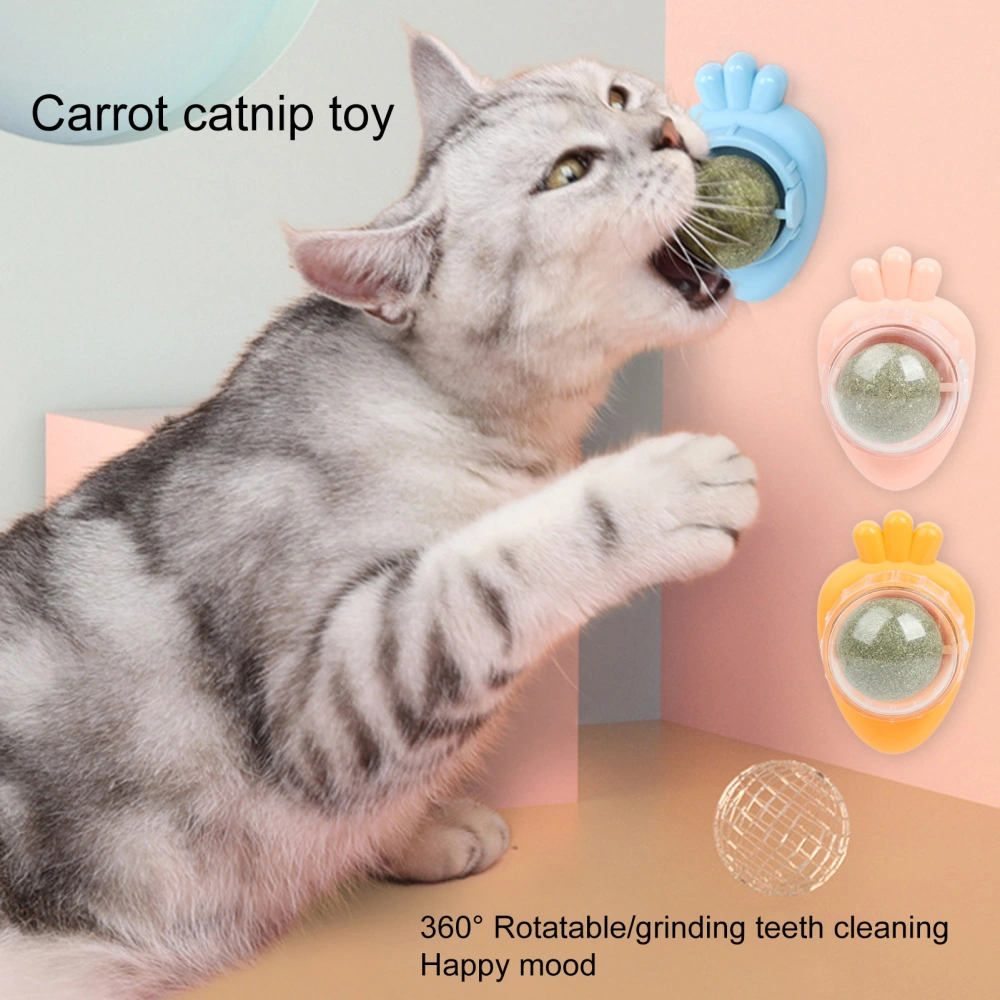 Cat Catnips Toy Bite-resistant Scratch-resistant Teeth Grinding Relieve Boredom 360 Degree Rotatable Carrot Shape Cat Catnips Ball Chewing Toy Pet Supplies