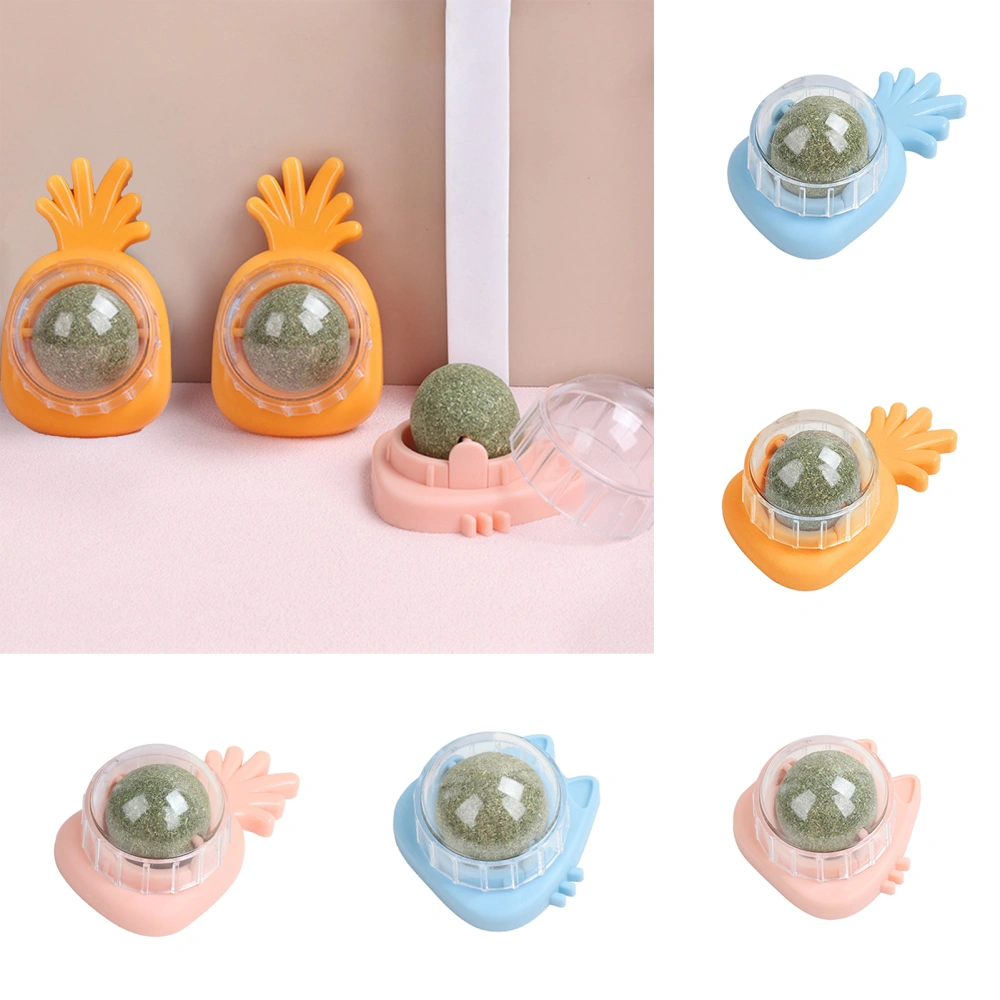 Cat Catnips Toy Bite-resistant Natural Material Cartoon Pineapple Shape Chew Catnips Ball Pet Supplies