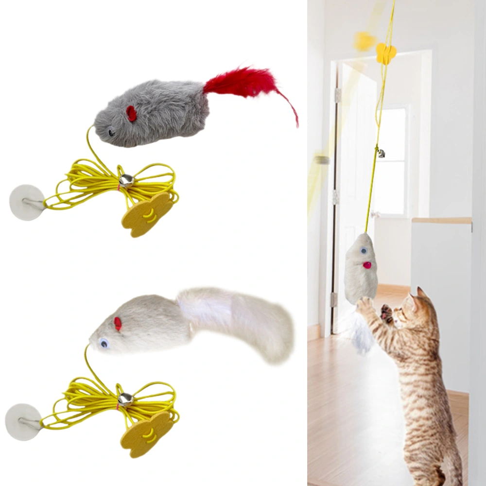 Cat Toy Interactive Bouncy Feather Teaser Relieve Boredom Hanging Self-Play Cat Toy for Indoor Cats 