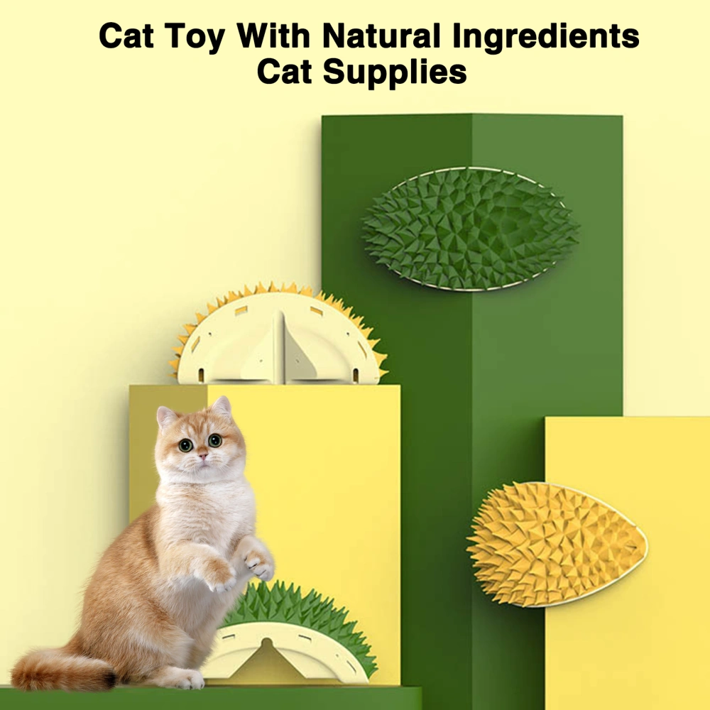 Cat Scratching Toy Creative Durian Kitten Self Groomer Wall Corner Grooming Brush Tool Multifunctional Pet Slow Feeder Kitten Scratcher Toy Cat Supplies