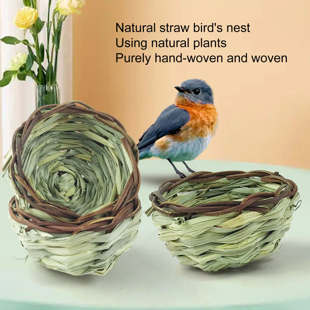 Breathable Bird Nest Hand-Knitted Natural Straw Birdhouse Hummingbirds Swallows Rest And Sleep Eco-Friendly Materials Bird House