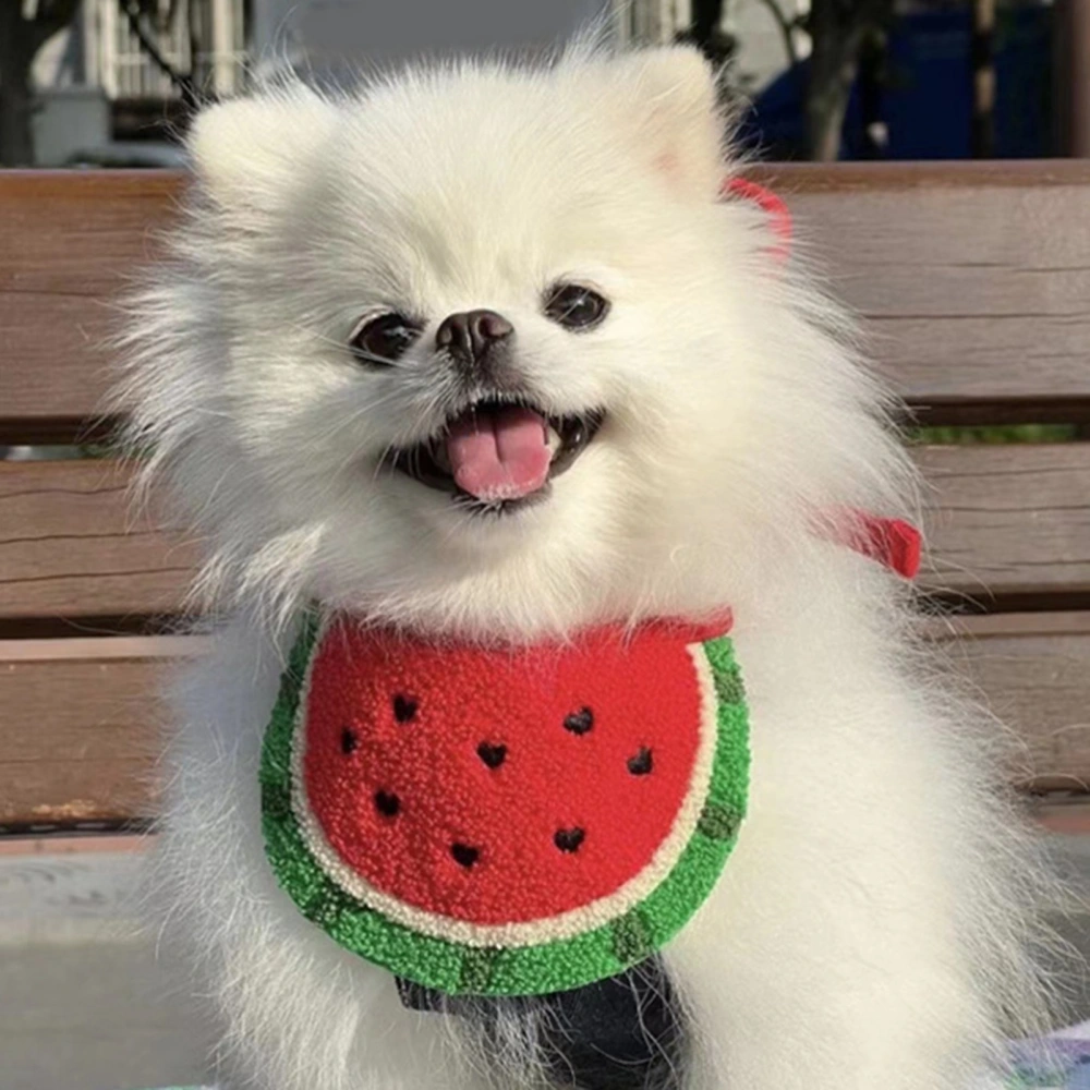 Pet Bib Adjustable Soft Comfortable Convenient Cats Bib Cute Watermelon Shape Dogs Saliva Towel Pet Supplies