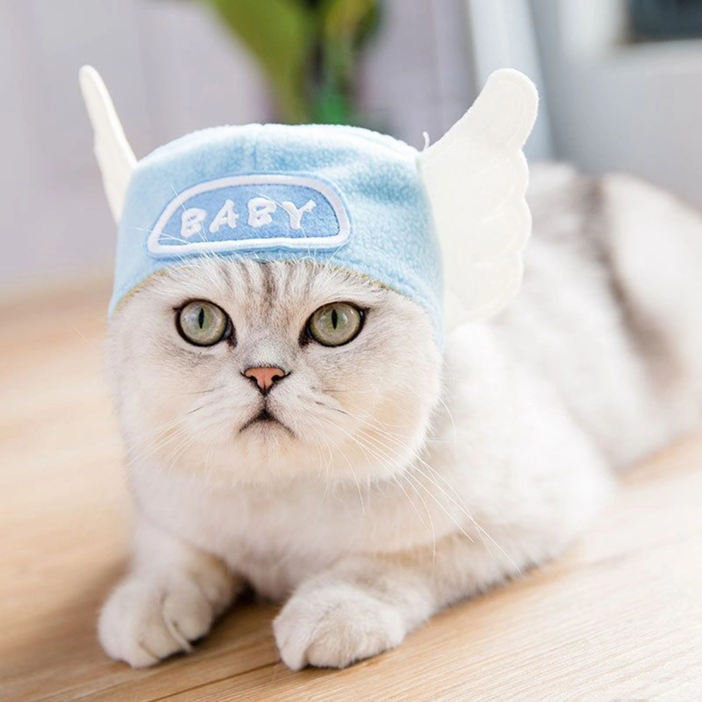 Pet Hat Cute Angel Wings Dogs Cats Hat Funny Adjustable Fastener Tape Pet Headgear for Home Party Decor