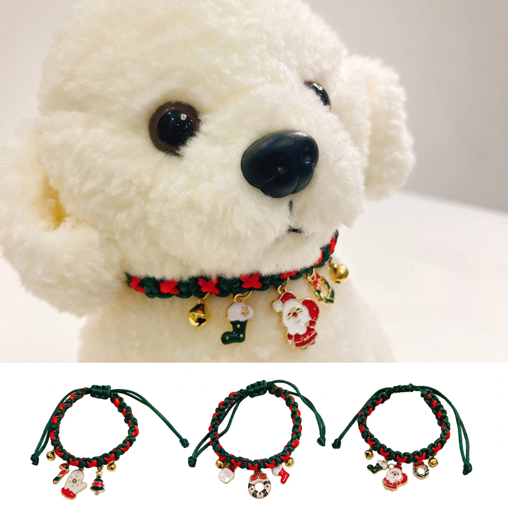 Pet Collar Christmas Pet Pearl Necklace with Bow Tie Ball Cats Dogs Adjustable And Comfortable Collar