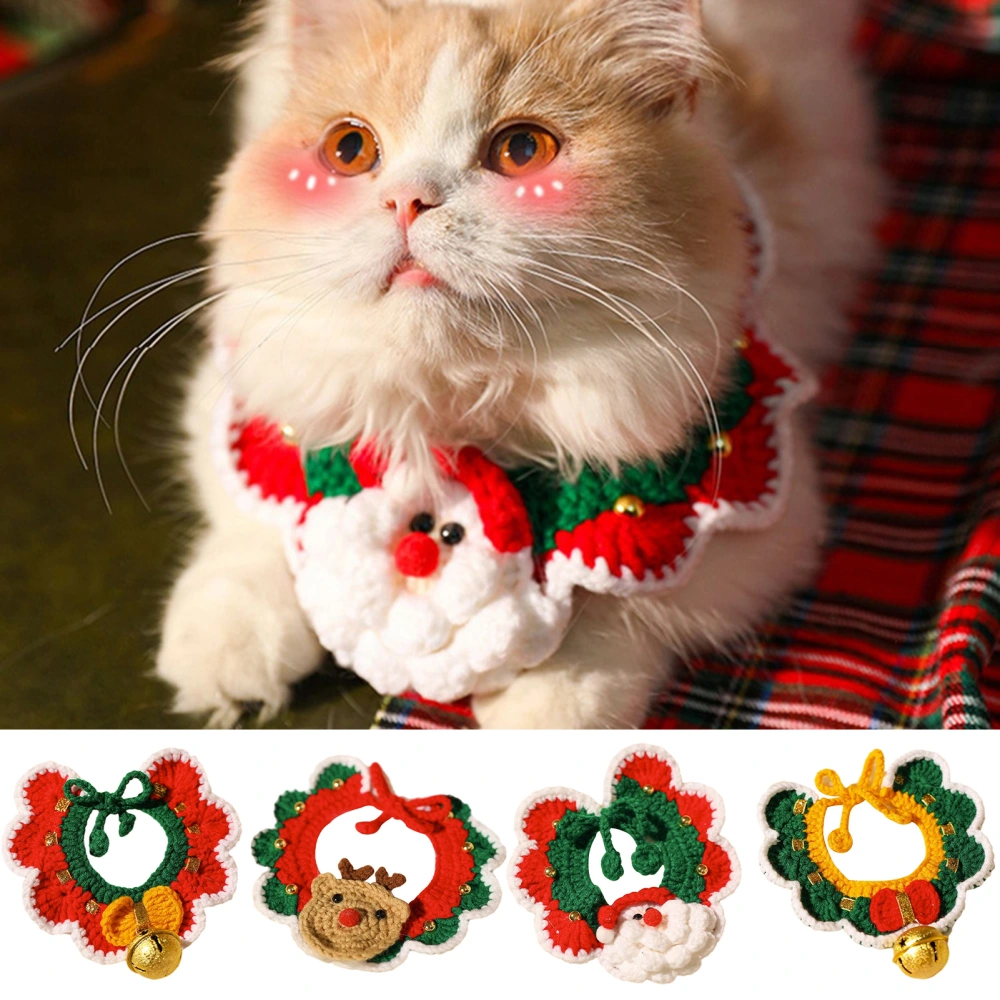 Christmas Pet Collar Adjustable Knitted Cat Scarf Exquisite Comfortable Dog Neck Strap Pet Accessories 