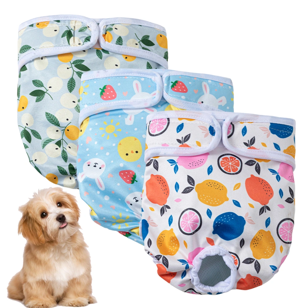 Pet Sanitary Pants Comfortable Leak-Proof High Absorbency Fastener Tape Printed Pattern Dog Diaper Wraps 