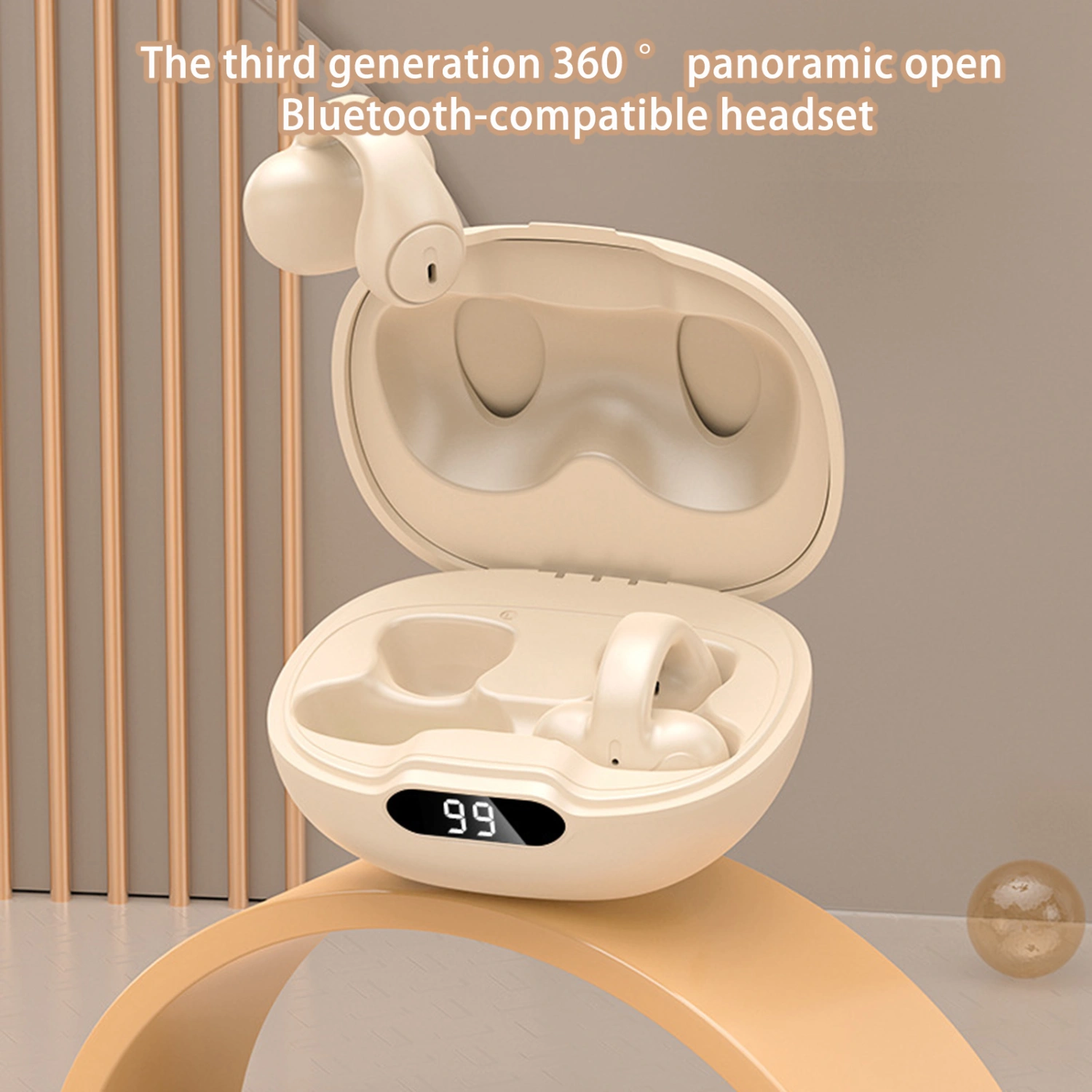 S518 Wireless Earphones Ear Clip Comfortable Noise Reduction HiFi Sound Bluetooth-compatible 5.3 Headphones Earbuds Sports Wear