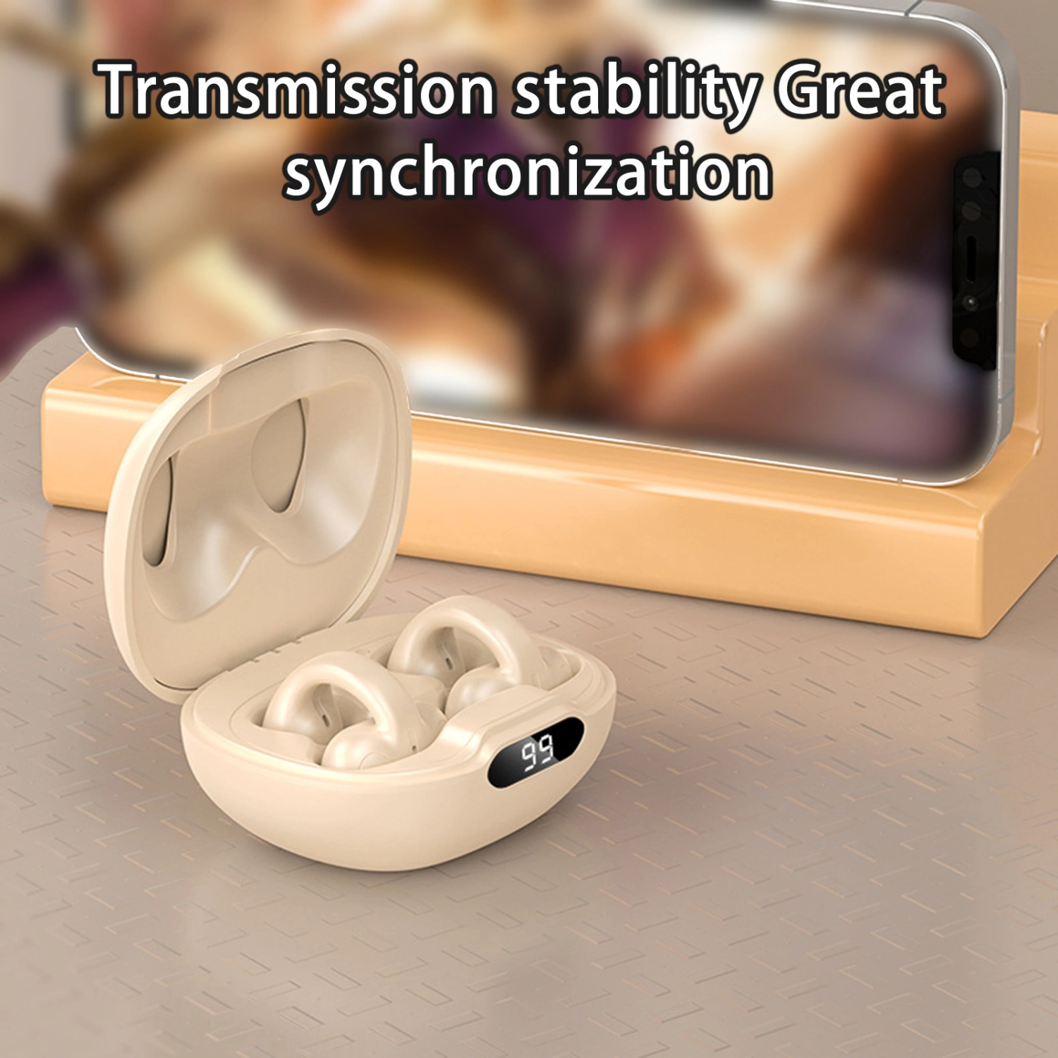 S518 Wireless Earphones Ear Clip Comfortable Noise Reduction HiFi Sound Bluetooth-compatible 5.3 Headphones Earbuds Sports Wear