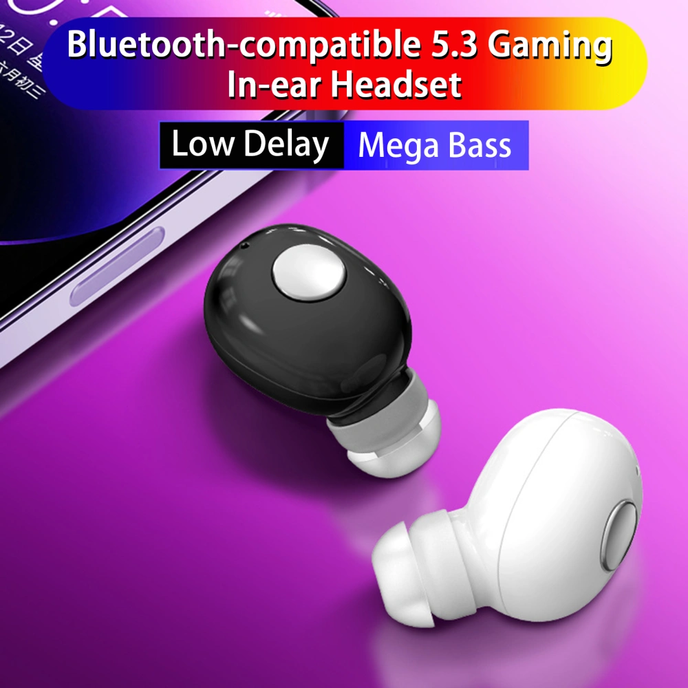 Wireless Earphone Intelligent Noise Reduction Stereo Sound Mega Bass Unilateral Handsfree Low Delay IPX5 Waterproof Bluetooth-compatible 5.3 Gaming In-ear Headset for Android for iOS