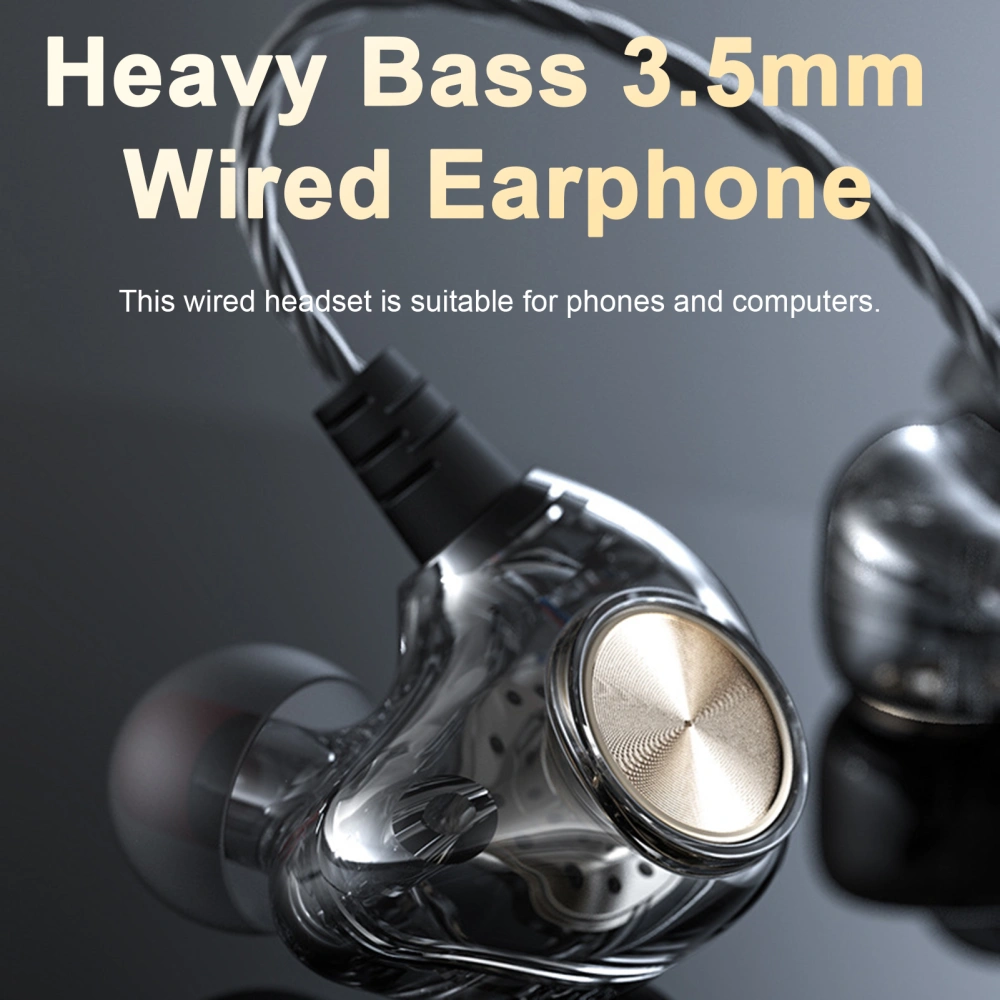 Wired Headset Stereo Surround In-ear Noise Reduction Quick Response 3.5mm Gaming Headphone Phone Supply