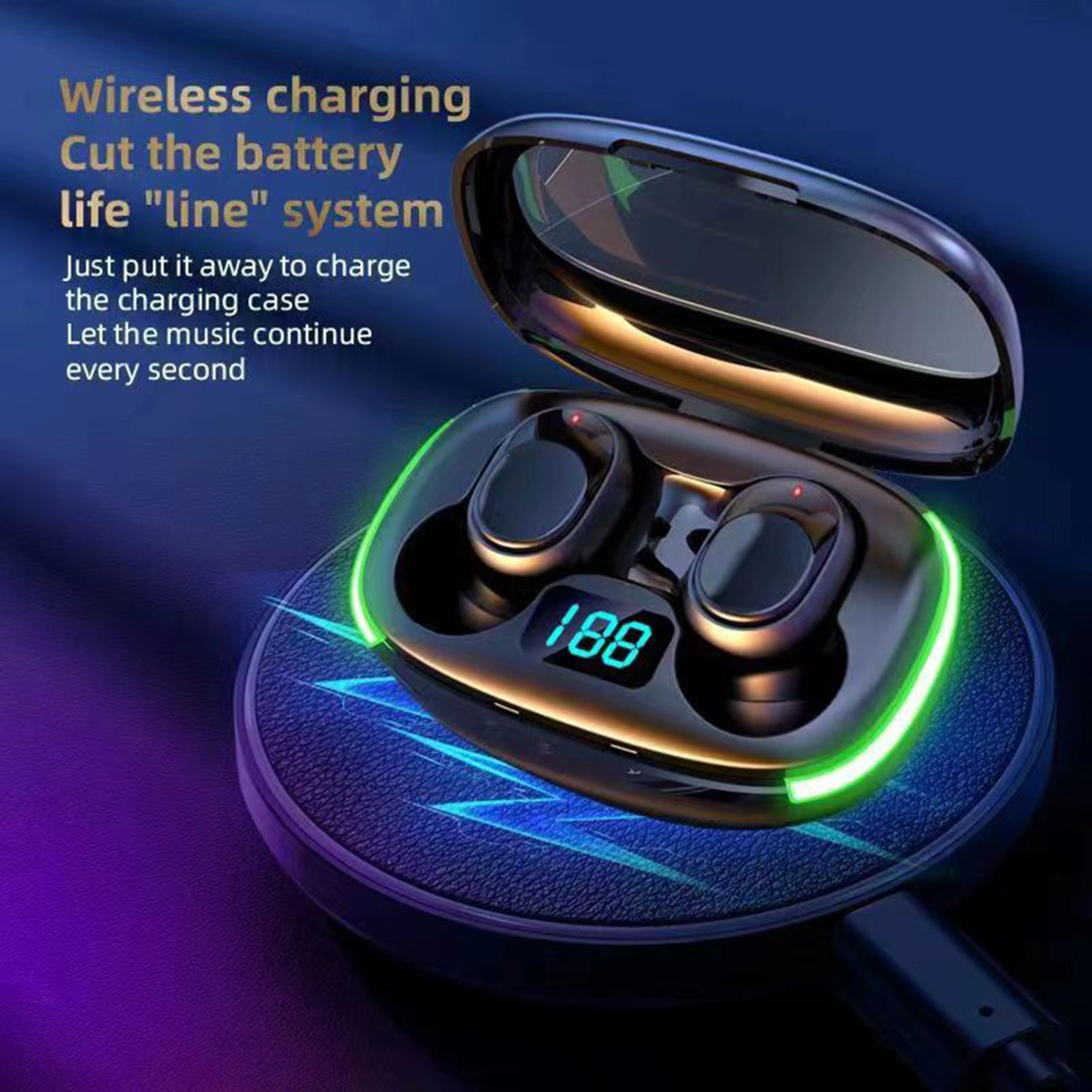 Wireless Earbuds Immersive Sound Built-in Mic LED Digital Display Bluetooth-compatible 5.1 In-ear Earphones