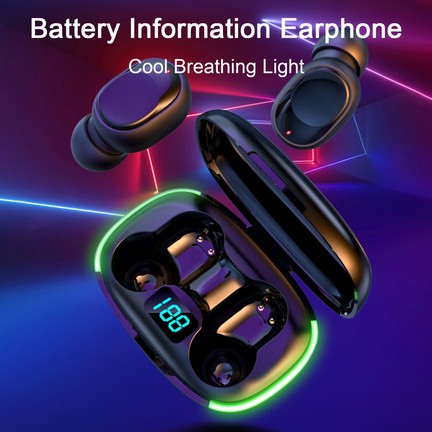Wireless Earbuds Immersive Sound Built-in Mic LED Digital Display Bluetooth-compatible 5.1 In-ear Earphones