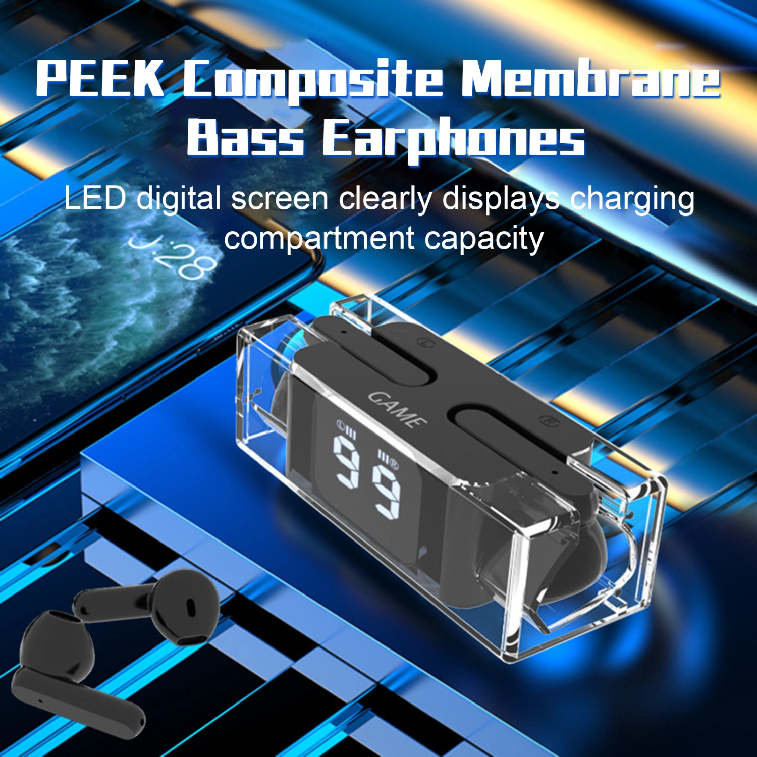 Wireless In-ear Earbuds Noise Reduction Hifi Stereo Sound Dual Mode Ergonomic Design Bluetooth-compatible 5.3 Earphones 
