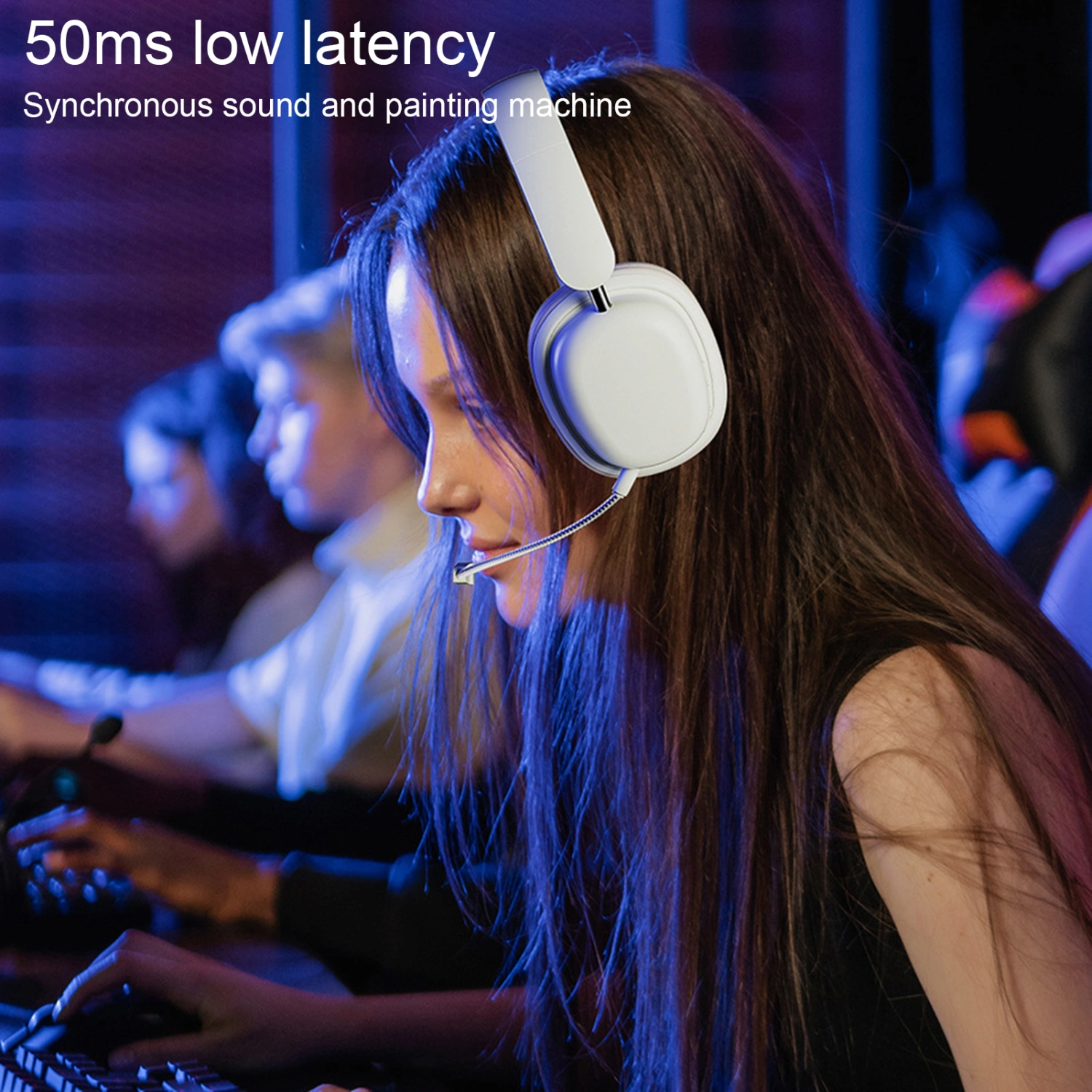 Wireless Over-ear Noise Cancelling Headphones Bluetooth-compatible 5.3 Headphones with Mic Up to 20 Hours Battery Life Gaming Running Sports Headphones