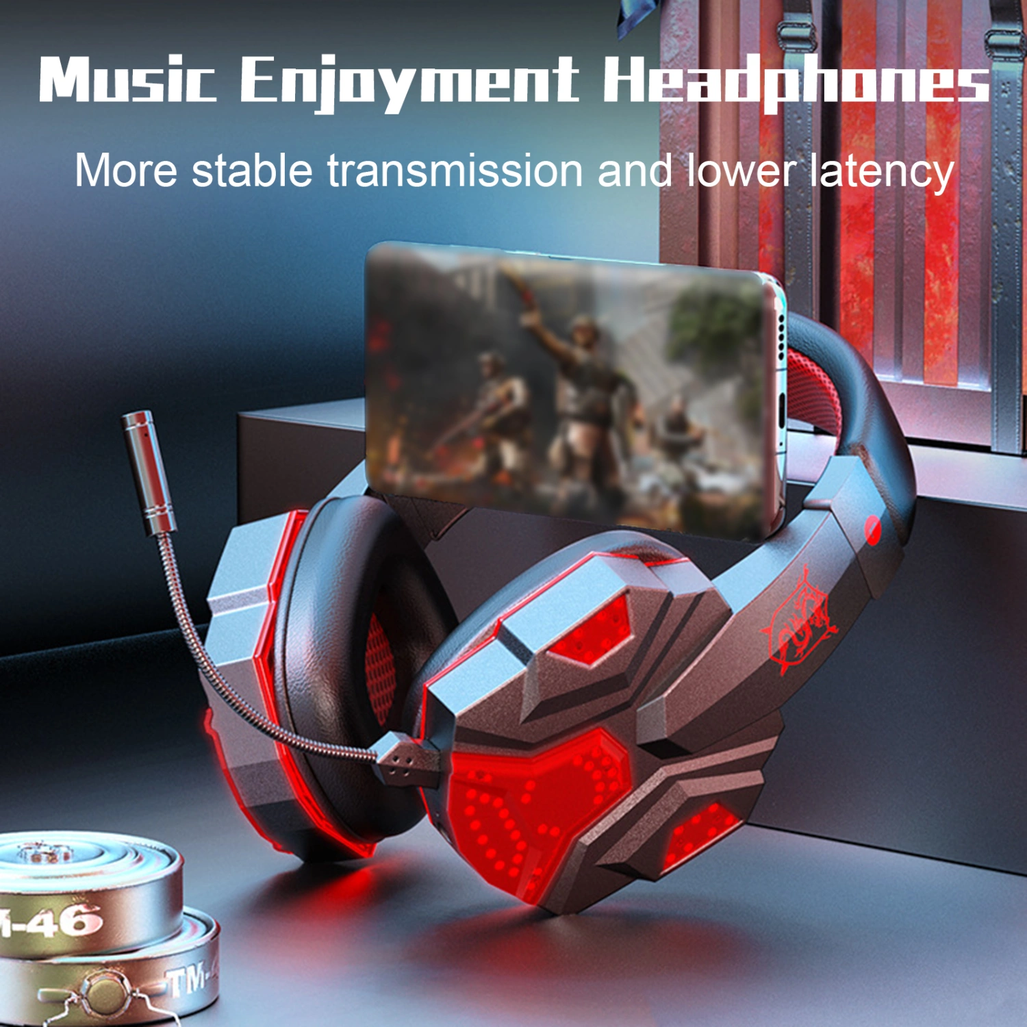 Cool Appearance Stereo Gaming Headset Noise Cancelling Over Ear Headphones with Mic LED Light Bass Surround Bluetooth-compatible 5.1 Headphone