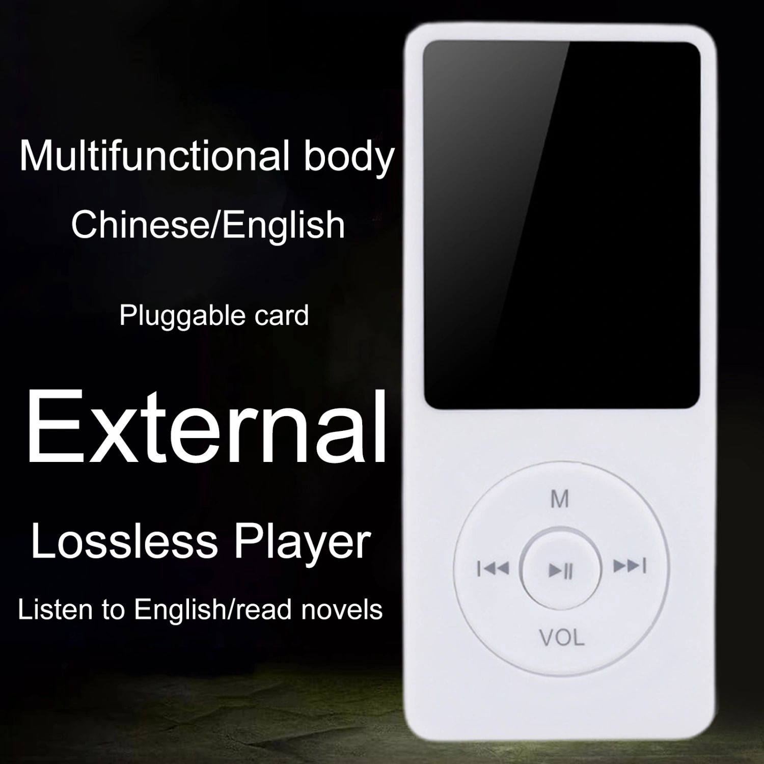 MP4 Player with 16GB SD Card Lossless Music Built-in Speaker Voice Recorder High-Quality Sound Player