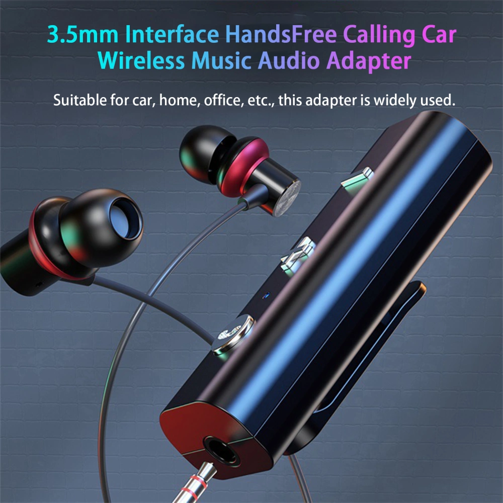 Audio Receiver Collar Clip Bluetooth-compatible 5.0 3.5mm Interface Calling Car Wireless Music Audio Adapter Car Supply