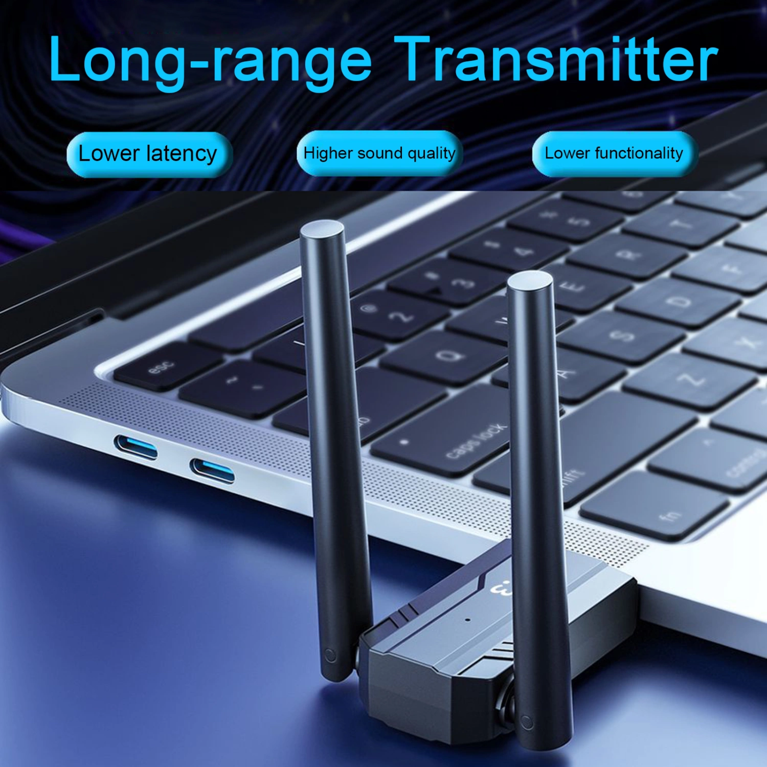Receiver Transmitter High-Performance Faster Transmission Longer Range USB Bluetooth-compatible 5.3 Adapter 
