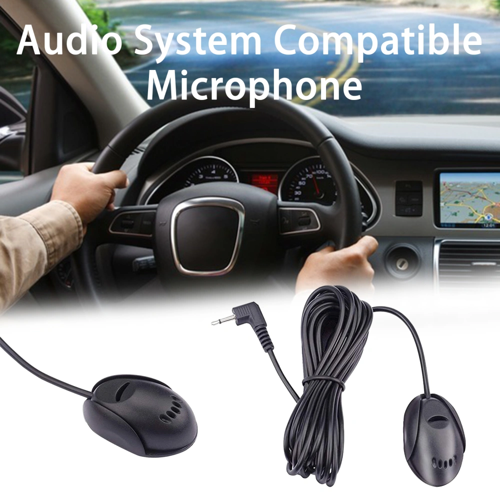 Car Audio 3.5mm Microphone for Bluetooth-Compatible Head Units GPS DVD HiFi Sound Clear Quality Low Noise Adjustable Microphone