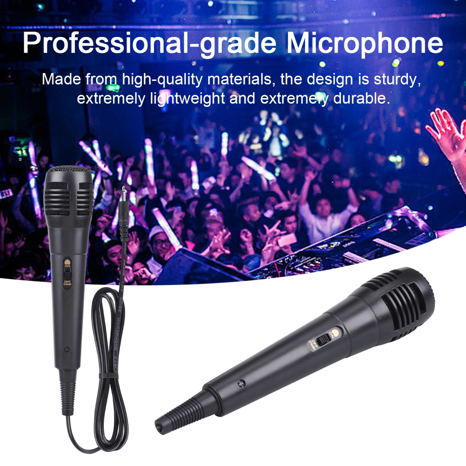 Professional Wired Dynamic Microphone Clear HiFi Sound Quality Durable Lightweight 3.5mm/6.5mm Microphone for Karaoke Recording