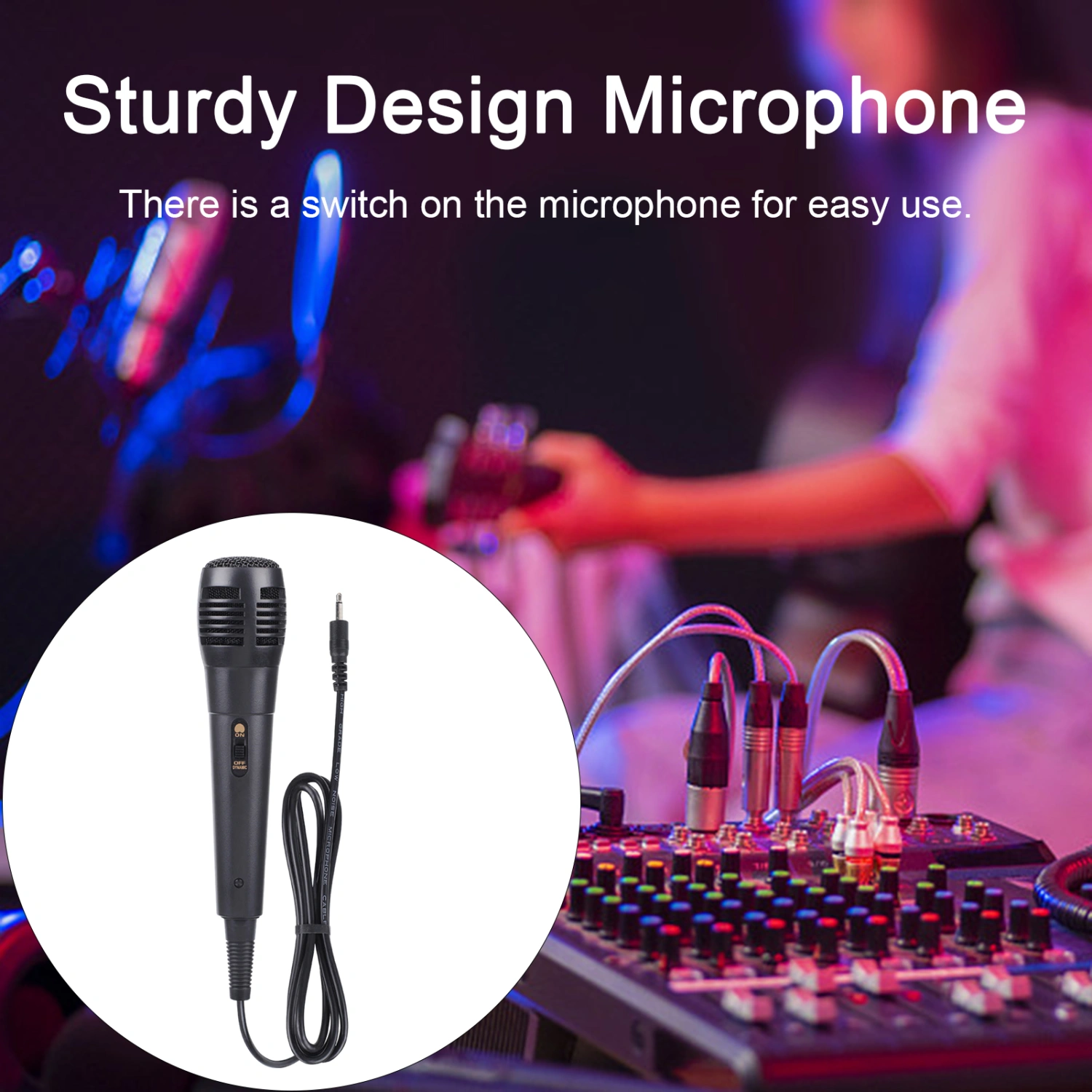 Professional Wired Dynamic Microphone Clear HiFi Sound Quality Durable Lightweight 3.5mm/6.5mm Microphone for Karaoke Recording