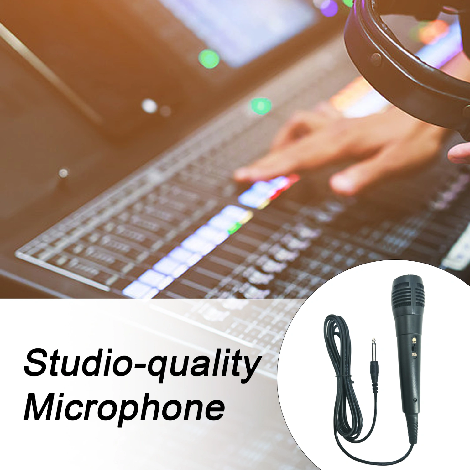 Professional Wired Dynamic Microphone Clear HiFi Sound Quality Durable Lightweight 3.5mm/6.5mm Microphone for Karaoke Recording