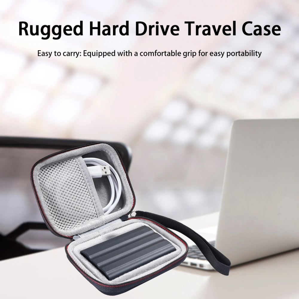 EVA Travel Case with Carrying Handle Mesh Pocket Shockproof Protection SSD  Accessories Portable Storage Bag