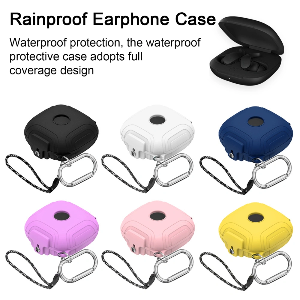 Waterproof Silicone Earphone Case with Hook Lanyard Ultimate Protection Wireless Earphones Protective Case for BeatsFit pro