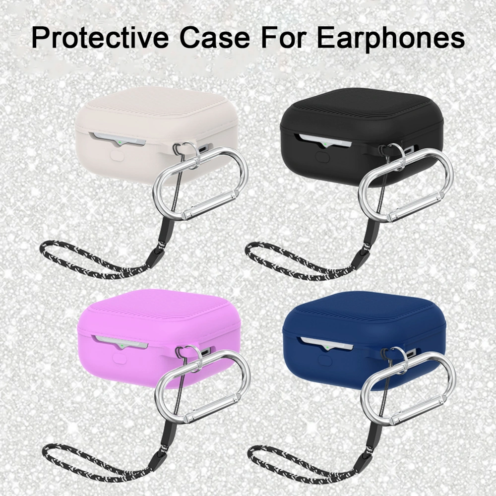 Silicone Protective Cover Anti-fall Waterproof Dirt-resistant with Hook Lanyard Wireless Earphones Protective Case for Release All-new Echo Buds