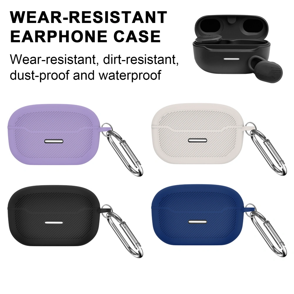 Earphone Case Precise Hole Positioning with Key Rings Drop-proof Dustproof Waterproof Silicone Protective Cover for JBL Endurance Race