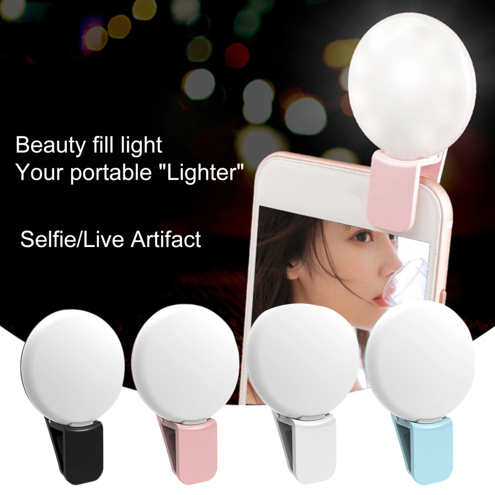 Rechargeable Selfie Light Clip Design 3 Levels Light Adjustable Marquee Flash Function Phone LED Fill Light