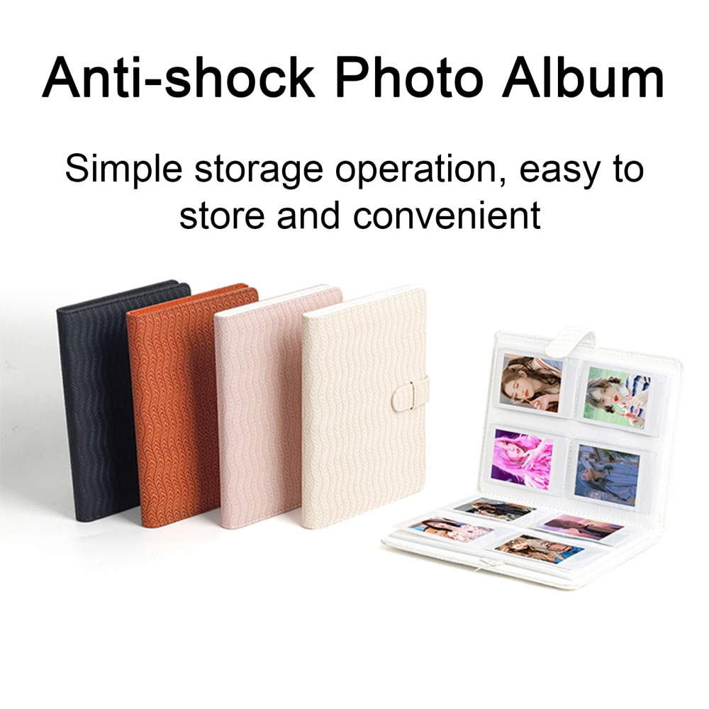 Photo Album Universal 3-inch 96 Pockets 3D Wave Design Simple Installation Transparent Inner Stylish Protective Mini Coil Album 