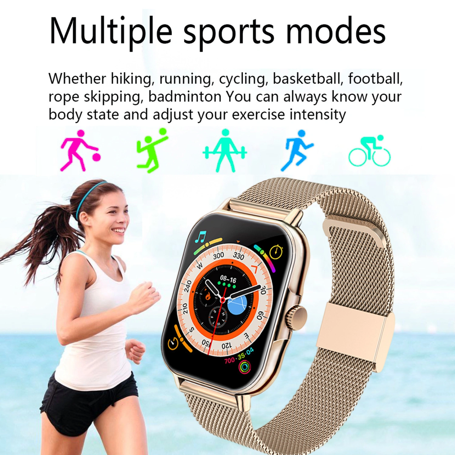 L21PLUS Smart Watch Full Touch Screen Bluetooth-compatible Calling Fitness Tracker Voice Assistant Watch Daily Wear