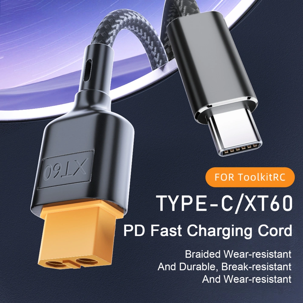  Charging Cable Type-C to XT60 Model Port 100W  PD Fast Charging High-Speed Output for Model Airplanes Cars Durable Braided