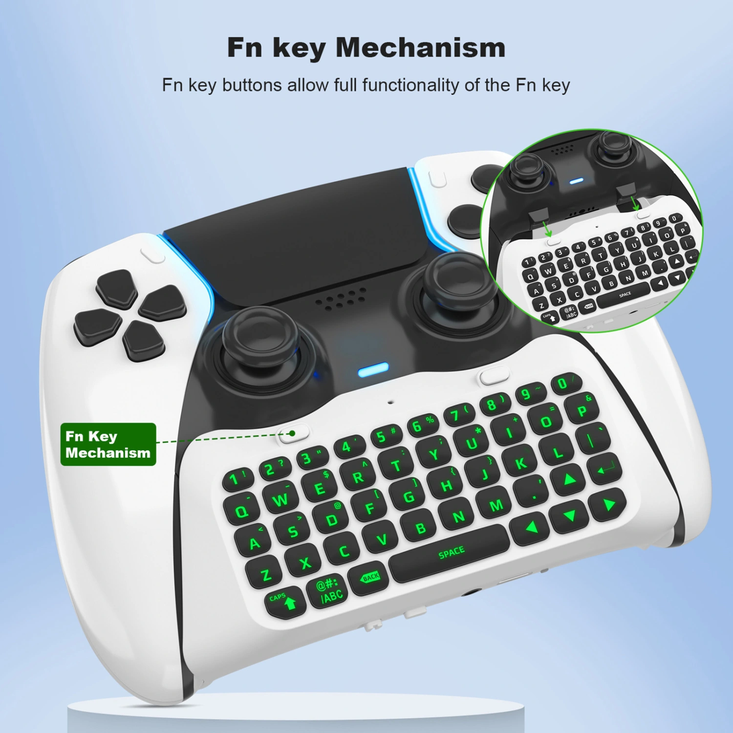Keyboard Plug Play with Elite Handle Built-in Speaker Wireless Bluetooth-compatible Keyboard Backlit Design Ambiance for PS5 Elite