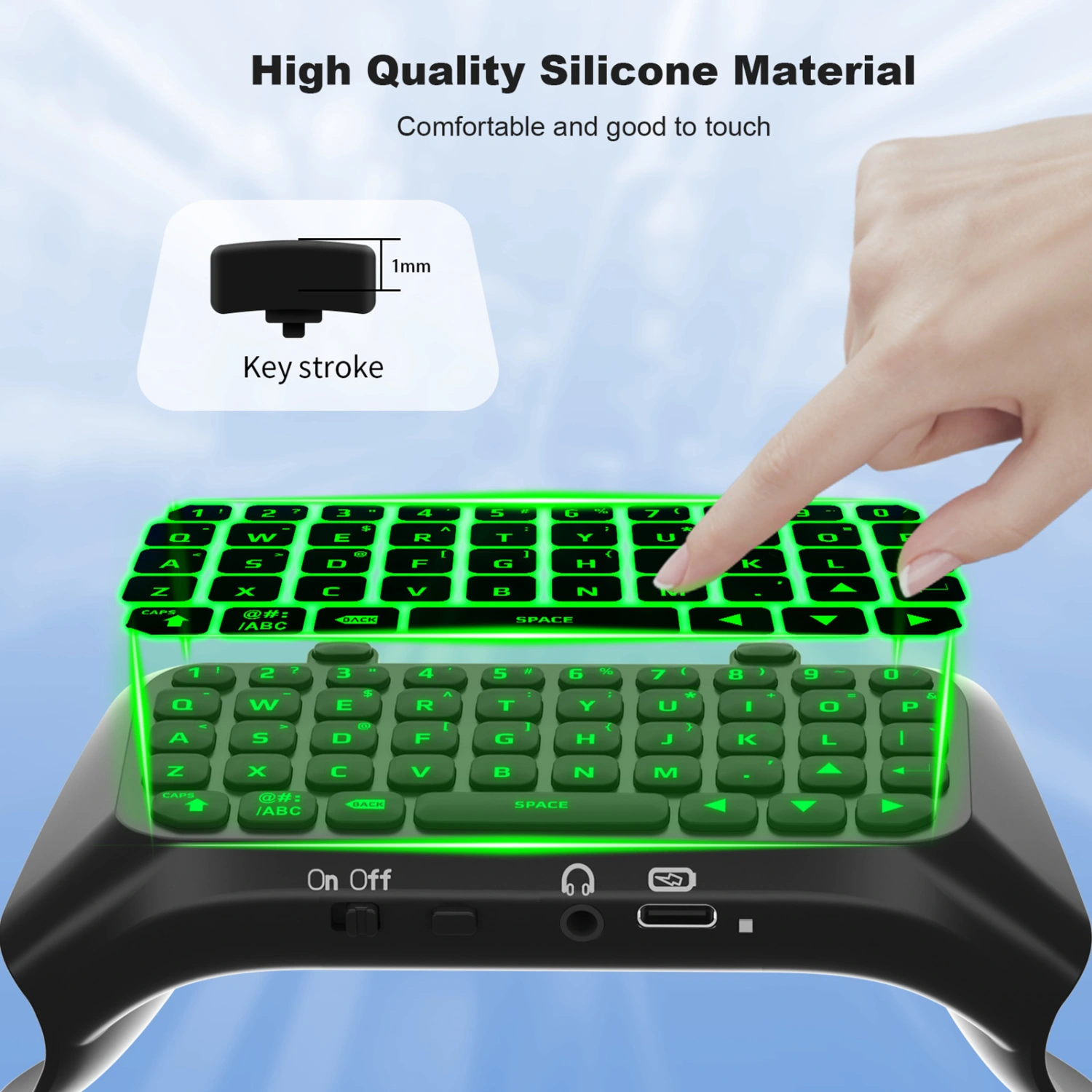 Keyboard Plug Play with Elite Handle Built-in Speaker Wireless Bluetooth-compatible Keyboard Backlit Design Ambiance for PS5 Elite