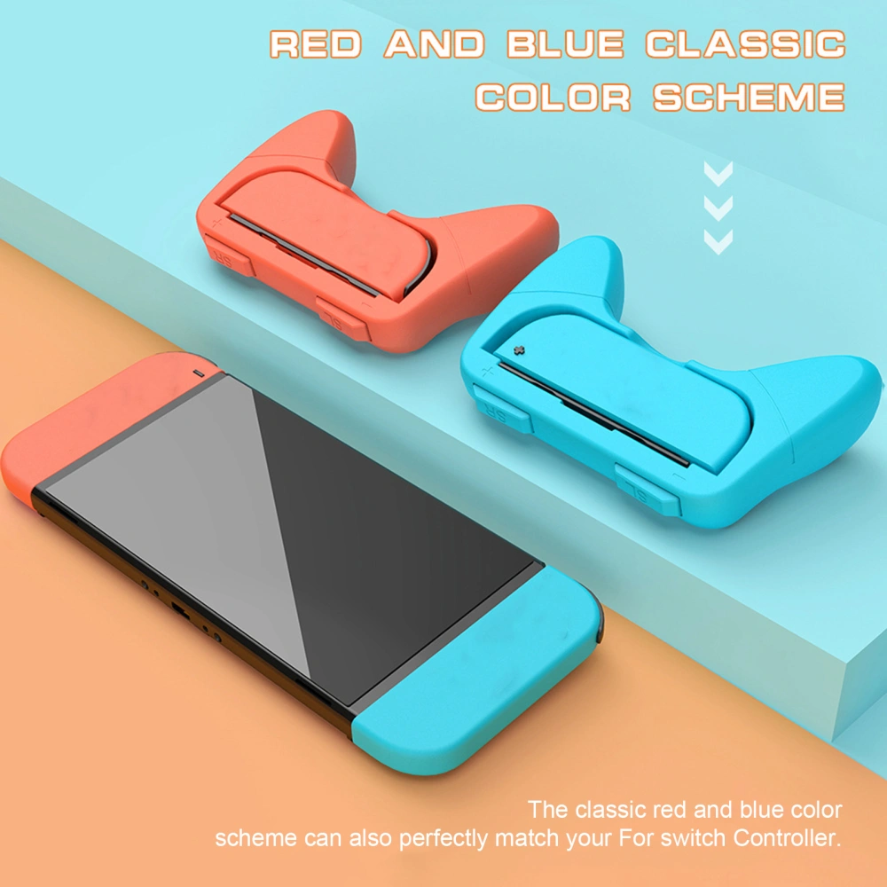 2Pcs Gamepad Grip Ergonomic Non-slip Simple Installation Unobstructed Buttons Handle Grips for Switch OLED