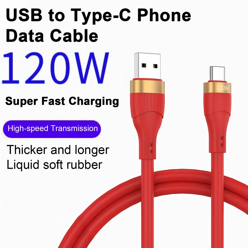 Charging Cord 120W Fast Charging Plug And Play Stable Output USB to Type-C Phone Gamepad Charging Cord Home Accessory