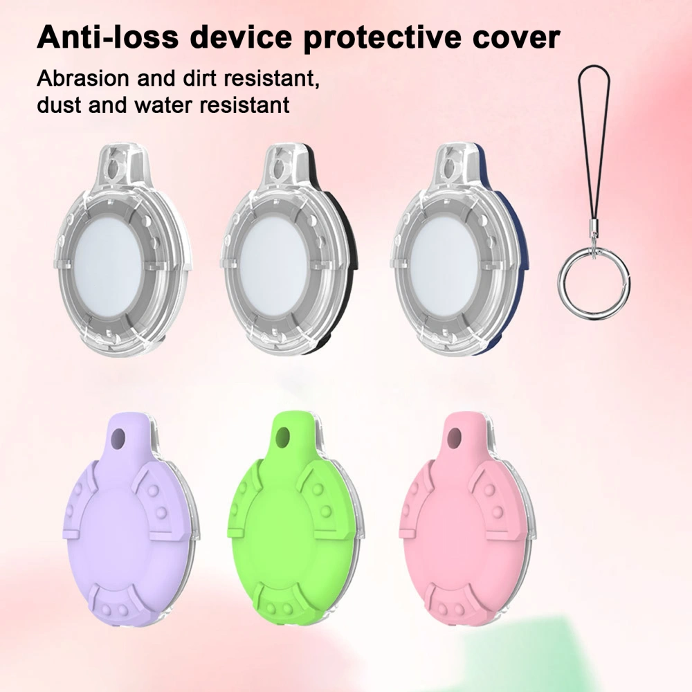 Locator Protective Cover Shock-absorbing with Keychain Rope Colorful Pet Collar Locator Protective Cover for AirTag