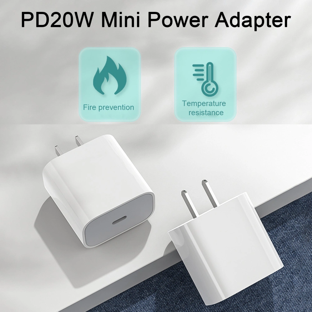 US Plug Phone Charger Plug-Play Flame Retardant High Efficiency PD20W Mobile Phone Travel Charger for Apple 12/13