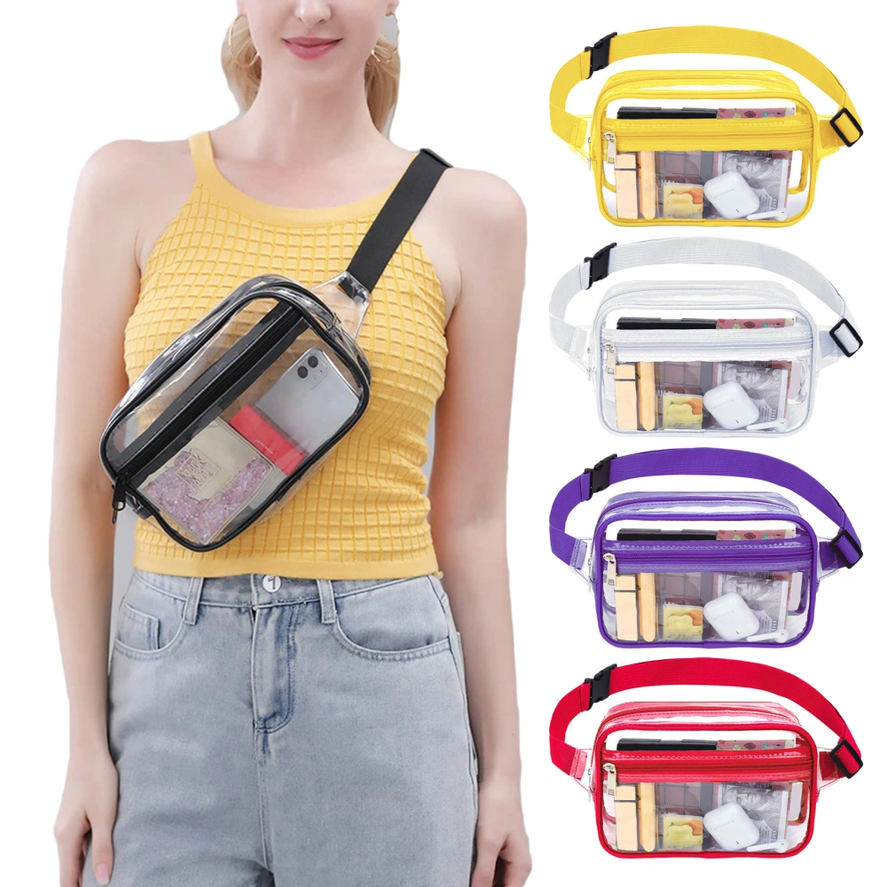 Clear Fanny Pack with Adjustable Strap Large Capacity Waterproof PVC Quick Release Travel Unisex Waist Bag for Sports