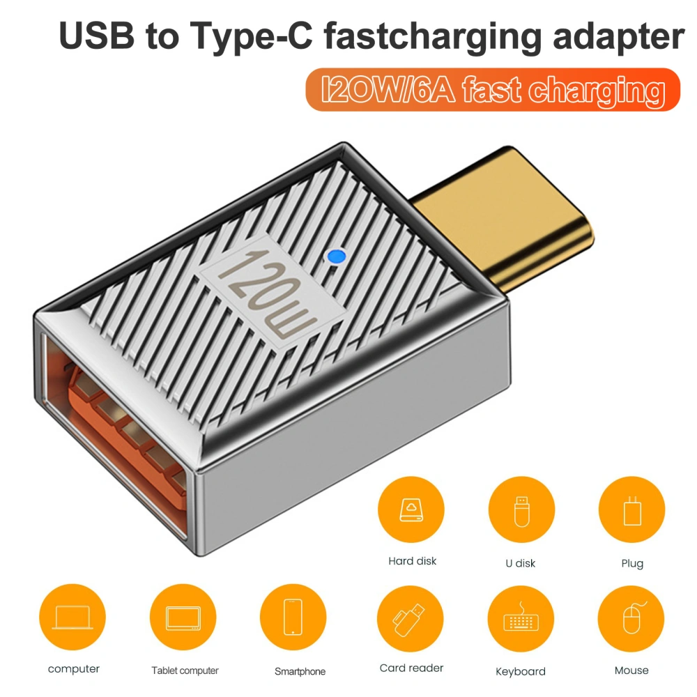 Type-C Adapter Plug-Play Compact Size Portable 120W Fast Charging 10Gbps Data Transfer Universal USB Converter