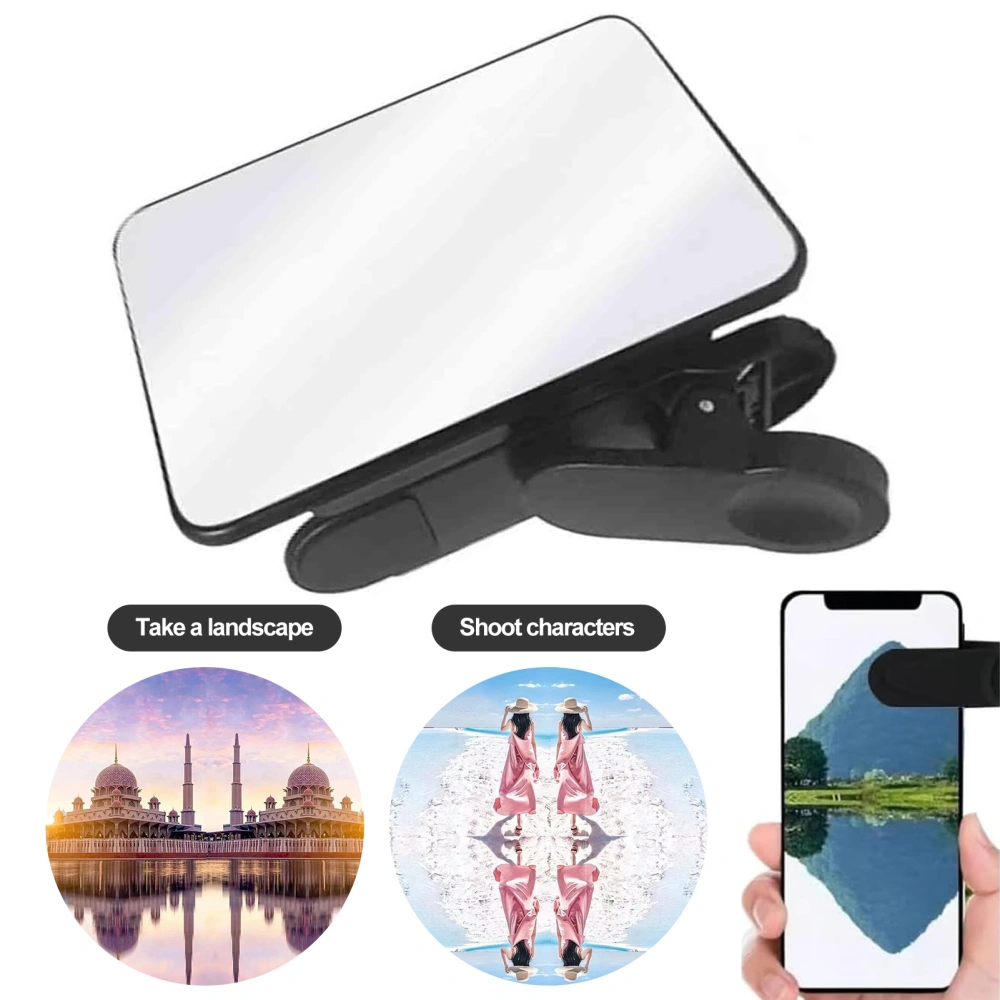 Universal Smartphone Camera Mirror Reflection Clip Compact Size Simple Installation Mobile Phone Selfie Reflector Clip