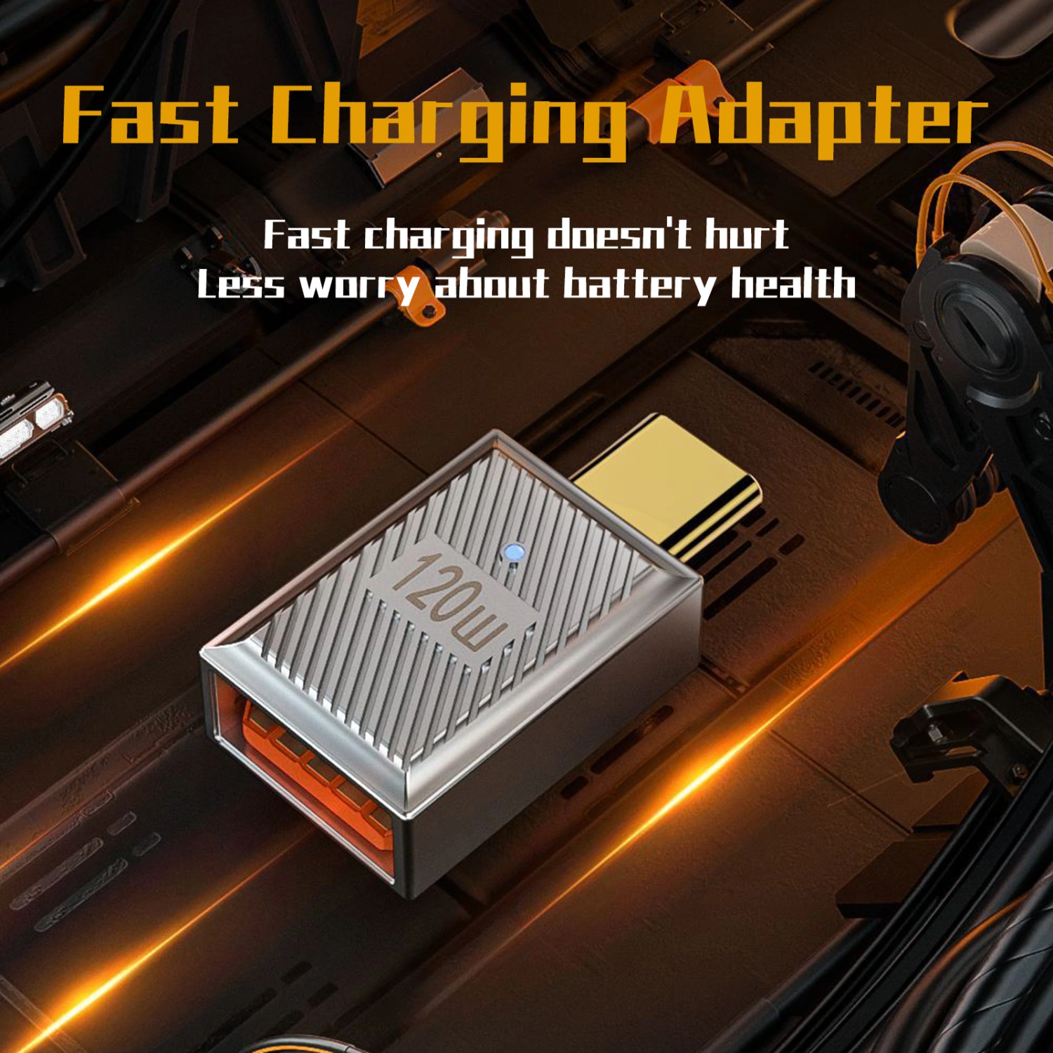 Type-C Adapter Plug-Play Driver-Free Compact Size Universal Fast Charging 10Gbps Data Transfer 120W OTG Connector