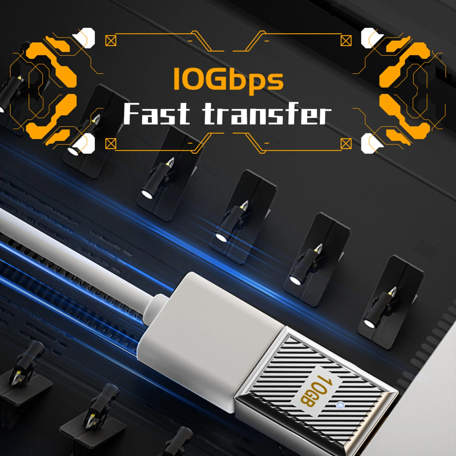 Type-C Adapter Plug-Play Driver-Free Compact Size Universal Fast Charging 10Gbps Data Transfer 120W OTG Connector