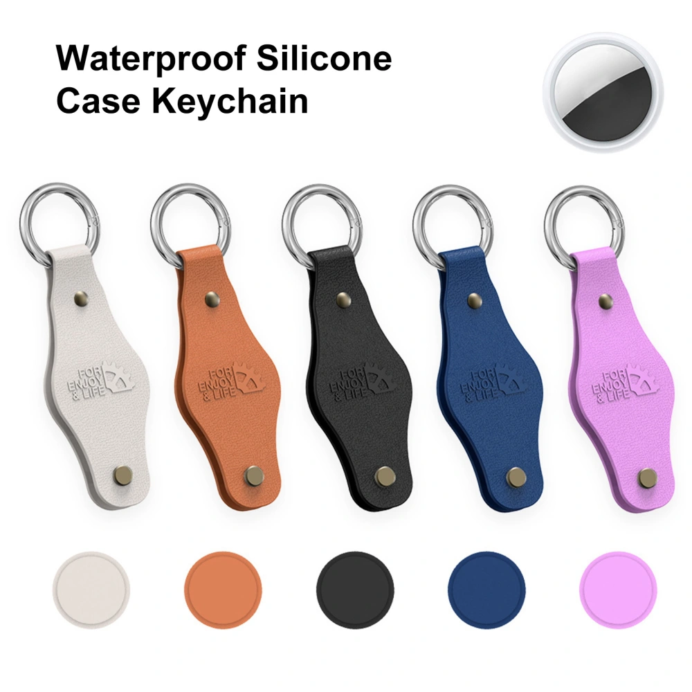 1 Set Silicone Protective Sleeve Keychain Waterproof Sweatproof Stain-Resistant Protective Case for Apple AirTag Anti-Lost Device 