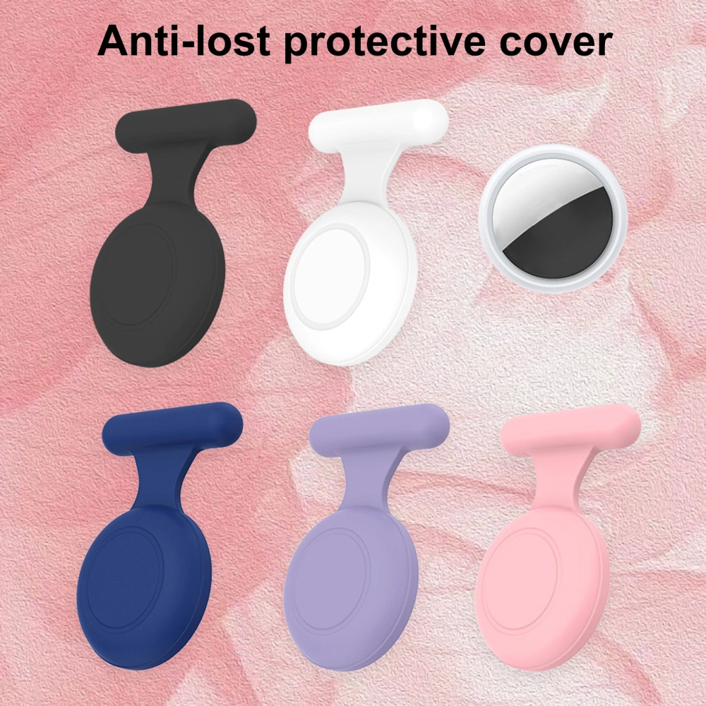 1 Set Silicone Protective Sleeve Waterproof Sweatproof Anti-Lost Storage Cover for Apple AirTag Tracking Device